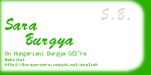 sara burgya business card